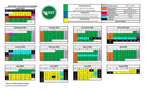 unt course schedule